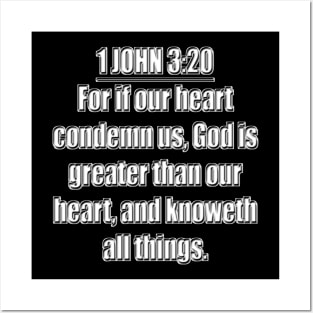 Bible Verse 1 John 3:20 (KJV) Posters and Art